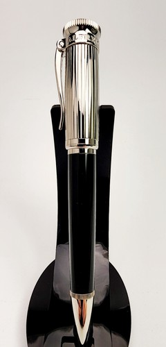 RARE DUNHILL SENTRYMAN CHASSIS BLACK AND SILVER BALLPOINT PEN NWE2613 NEW W/ BOX - Picture 2 of 20