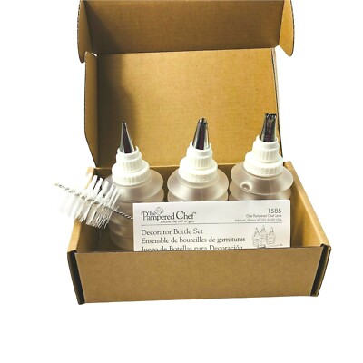 The Pampered Chef 1585 Four Piece Decorator Bottle Set NIB