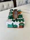 Mexican Pottery Tissue Box Holder Cover Pottery Folk Art Handmade Mexico Signed — photo 3