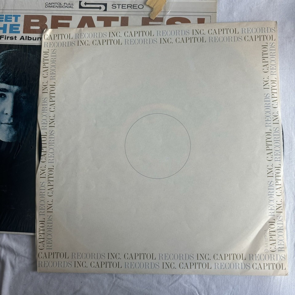 Meet The Beatles! Vinyl LP Record Capitol Records Rainbow Label Shrink