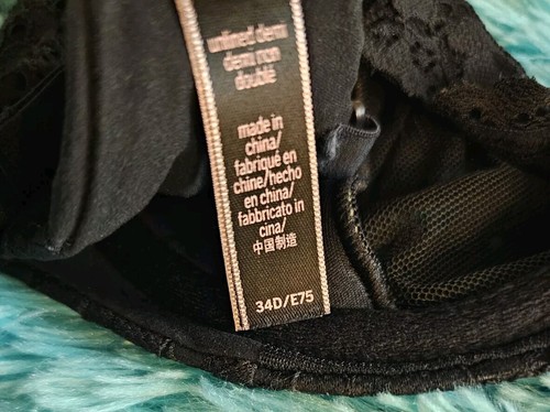 Victoria's Secret, 34D, BLACK Unlined Lace Demi Bra, Body By Victoria, - Picture 8 of 8