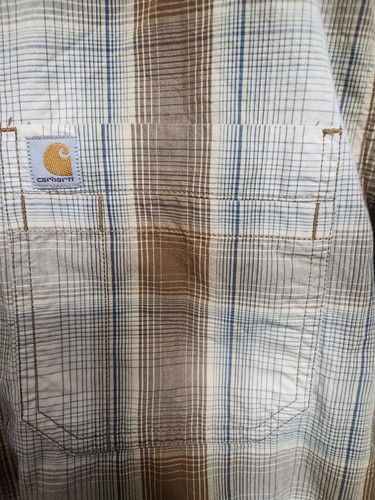 Vintage Carhartt Striped Long Sleeve Button Down shirt large - Picture 2 of 4