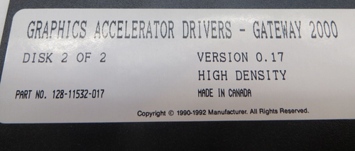 GRAPHICS ACCELERATOR UTILITIES GATEWAY 2000 Version 0.17 5.25" Floppy Disks - Afbeelding 3 van 3