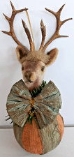 8" gourd buck deer Christmas ornament with big rack