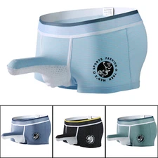 Cotton Men's Convex Pouch Boxer Brief Underwear Striped Comfortable Boxer Shorts