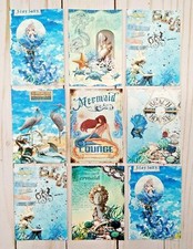 9 Mermaid Lounge Handmade Pocket Letter Cards Scrapbooks Crafts Junk Journals