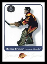 Richard Brodeur #48 2001-02 Fleer Greats of the Game Vancouver Canucks Hockey