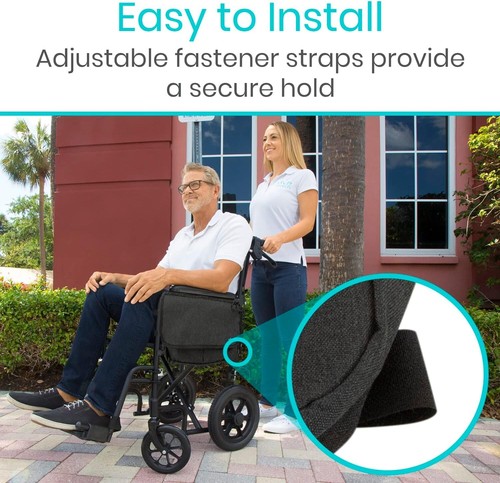 Wheelchair Carry Bag - Arm Rest Pouch for Rollator, Walkers, Power Wheel Chai... - Picture 5 of 10