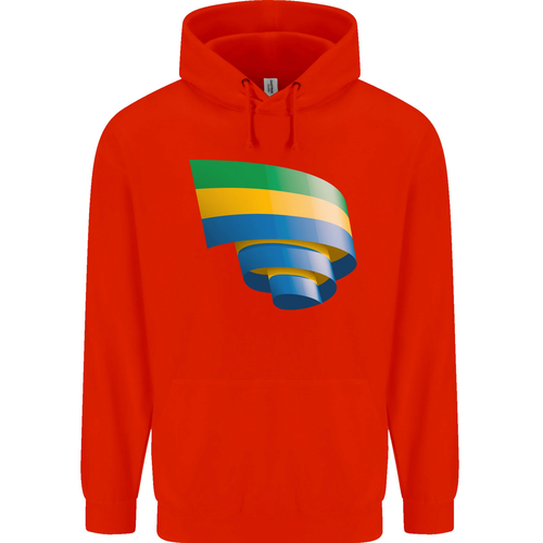 Curled Gabon Flag Gabonese Day Football Childrens Kids Hoodie - Picture 21 of 88