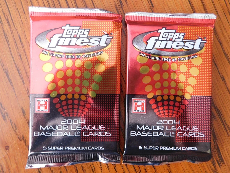 Two 2004 Topps Finest Baseball Factory Sealed HOBBY Foil Packs Willie Mays Auto? - Image 2 of 3