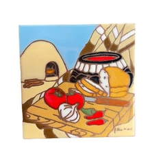 1990s Southwest Kitchen Terra Cotta Tile Vintage Earthtones Tile Square Decor