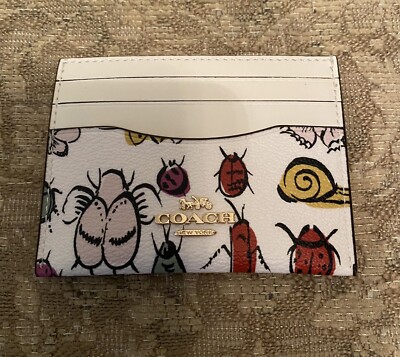 Coach insect / creature theme card wallet, 5 card slots, NWT | eBay