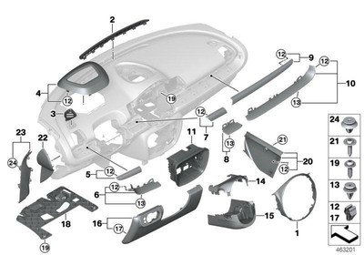 Original BMW 51459305734 - Verkleidung Fussraum Airbag Beifahrer 
