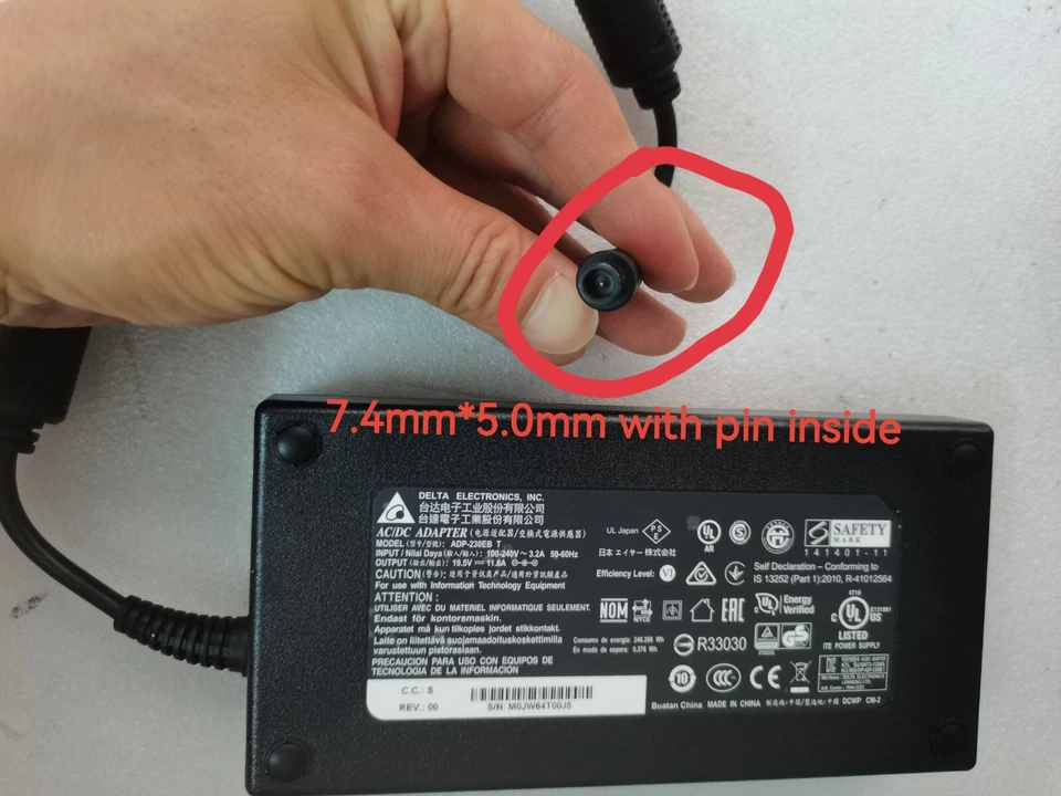 Portátil para juegos MSI GX63VR 7RF MS-16P1 NUEVO genuino Delta 19.5V11.8A ADP-230EB T Foto 2 de 4