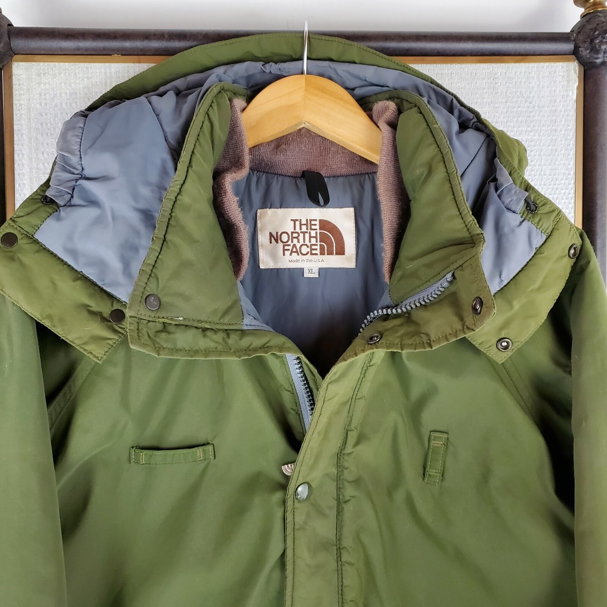 VTG 1979 NORTH FACE Size XL Mens Made in USA Insulated Hood Forest