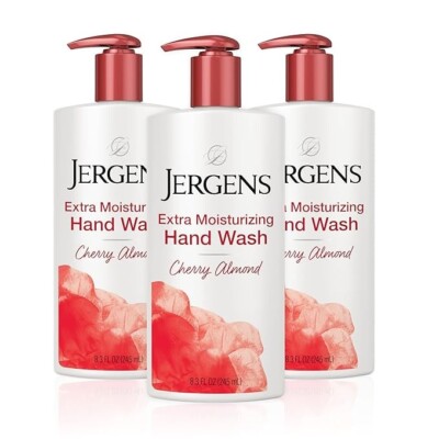 Jergens Extra Moisturizing Hand Soap,Hand Wash For Dry Hands, 8.3 Oz (Pack of 3)