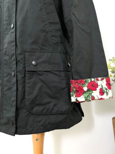 New BARBOUR Sage Acorn Wax Jacket UK 10 EU 36 USA 6 Medium Net A Porter Waxed - Picture 8 of 14