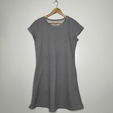 Current Elliott Large Navy Stripe Short Sleeve Shirt Dress Size Large