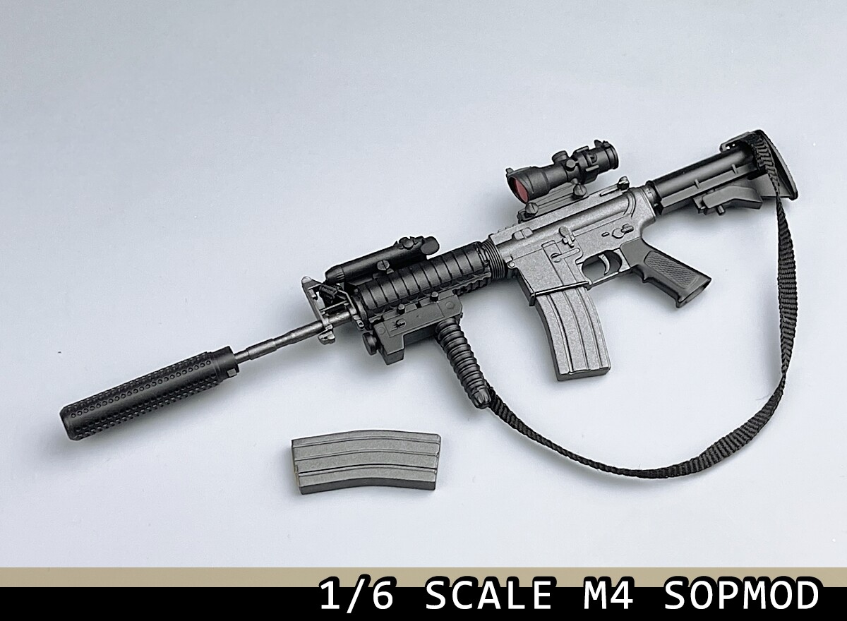 1/6 WWII M4 SOPMOD Male Gun Rifle Weapon Model For 12