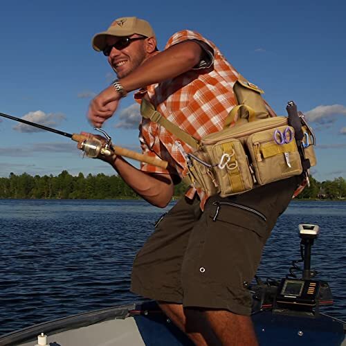 Fishing Tackle Bag Fly Fishing Bag Sling Pack Portable BluecamoNew