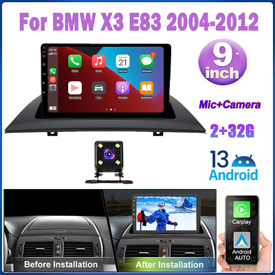 Android 13 Car Stereo Radio GPS Navi WIFI CarPlay For BMW X3 E83 2004-2012 32G