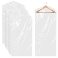 12 Pack Plastic Dry Cleaner Bags 60x150 cm Clothing Covers Clear Garment Bags