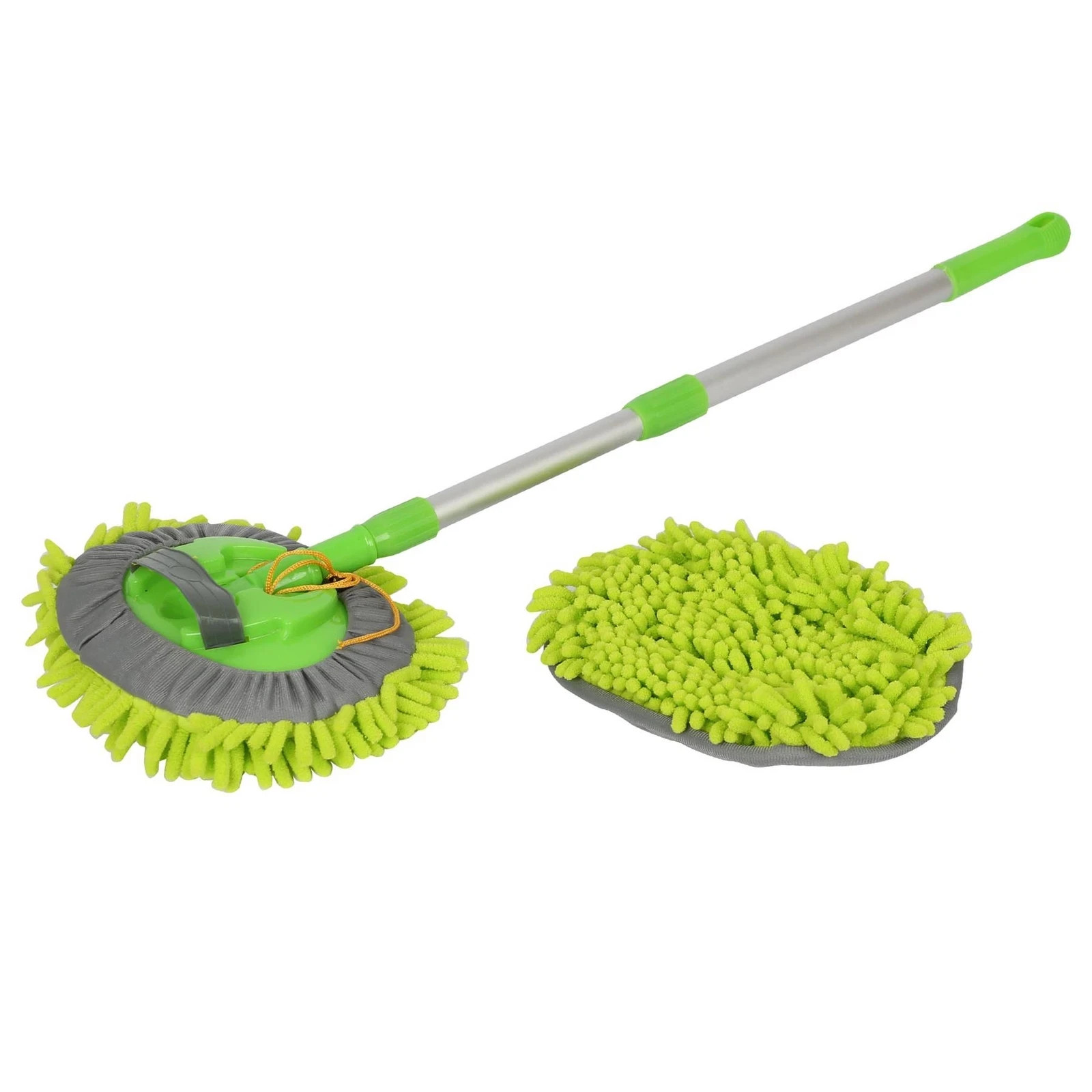 Telescopic Car Cleaning Brush Soft Microfibre Mop Wash Kit Scratch + 2 Mittens
