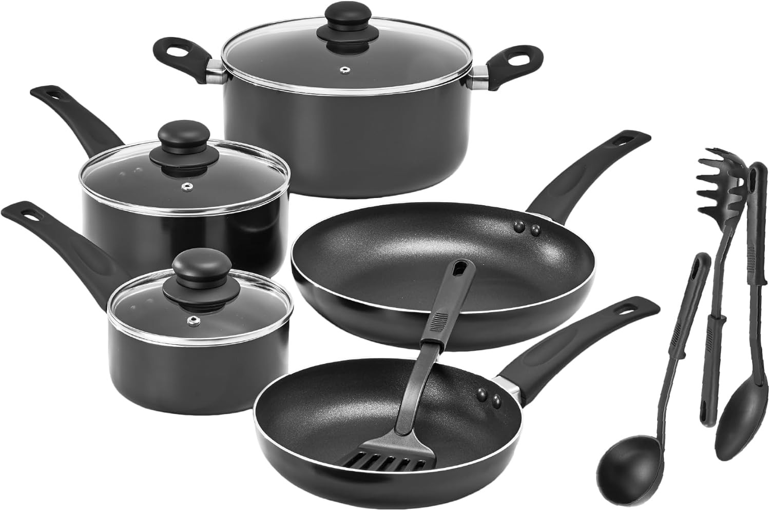 Set Di Pentole, 12 Pentole E Padelle Con Utensili, Antiaderenti, Senza PFOA, Ant