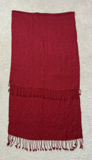 Red Scarf Glitter Shimmer with Fringe 69'' x 22''