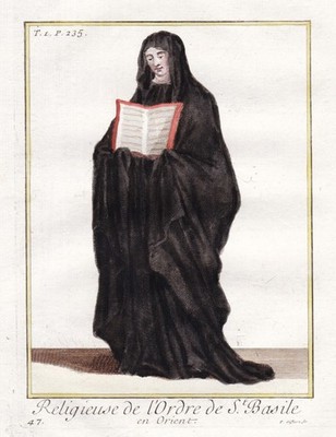 Congregation of St. Basil nun Nonne Orient Order Orden costume engraving 1790