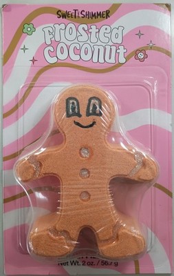 Sweet And Shimmer Frosted Coconut Gingerbread Bath Fizzer-1 Bar 2 oz Bath Bombs