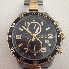 Bracciale Invicta Uomo Cronografo Tachimetro Data Acciaio Bicolore Quadrante Nero