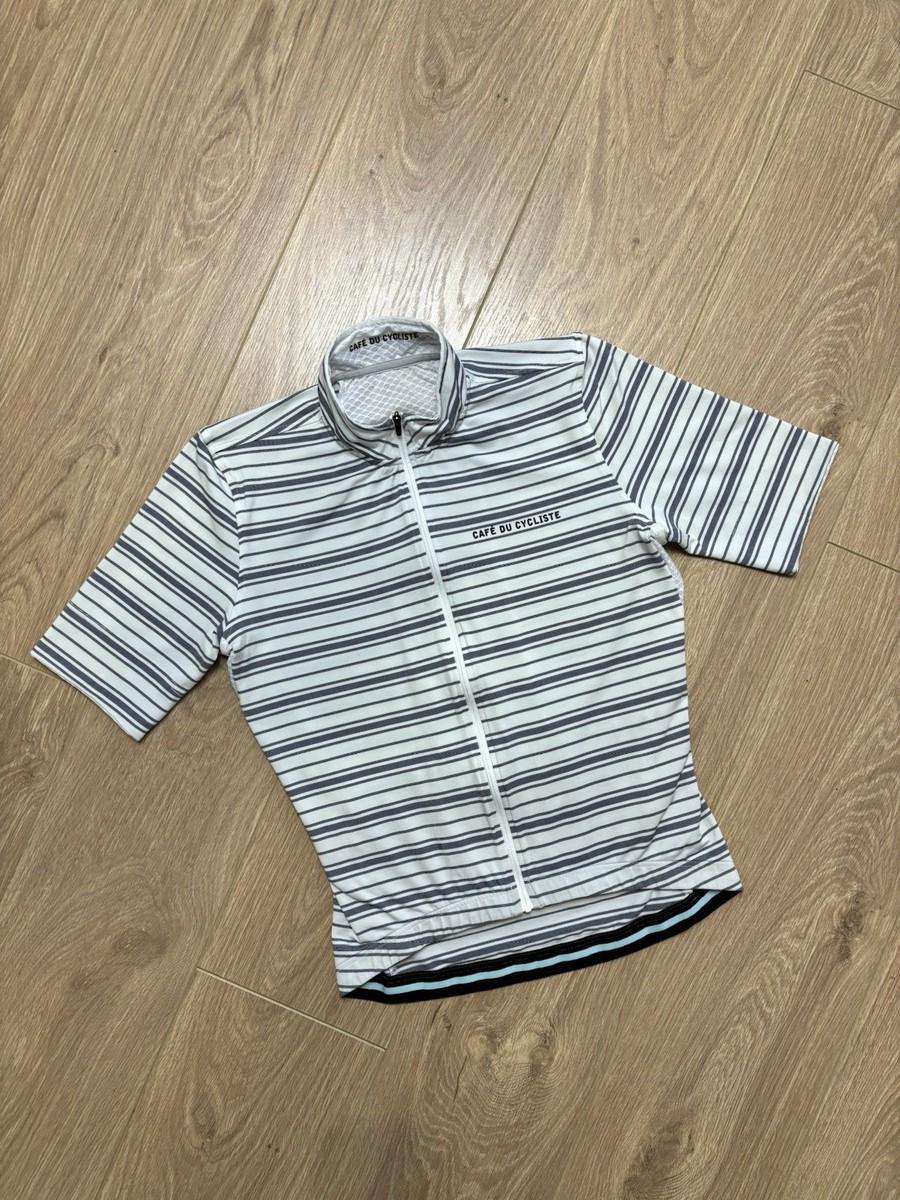 【最終値引き】CAFE DU CYCLISTE サイクルジャージ Cafe du Cycliste Francine Cycling Jersey White Striped Full Zip