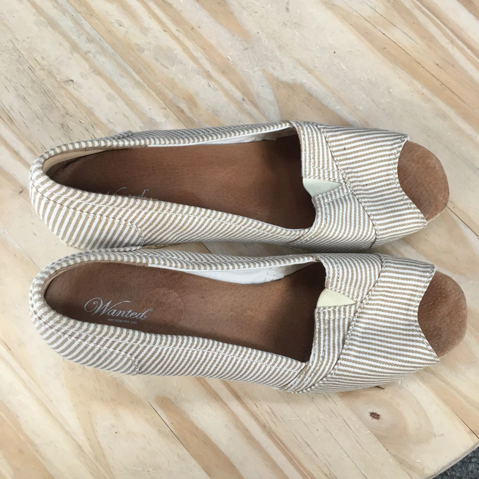 Sandalias Wanted para mujer 8,5 color tostado arcor alpargatas tacón de cuña punta abierta informales Foto 4 de 4