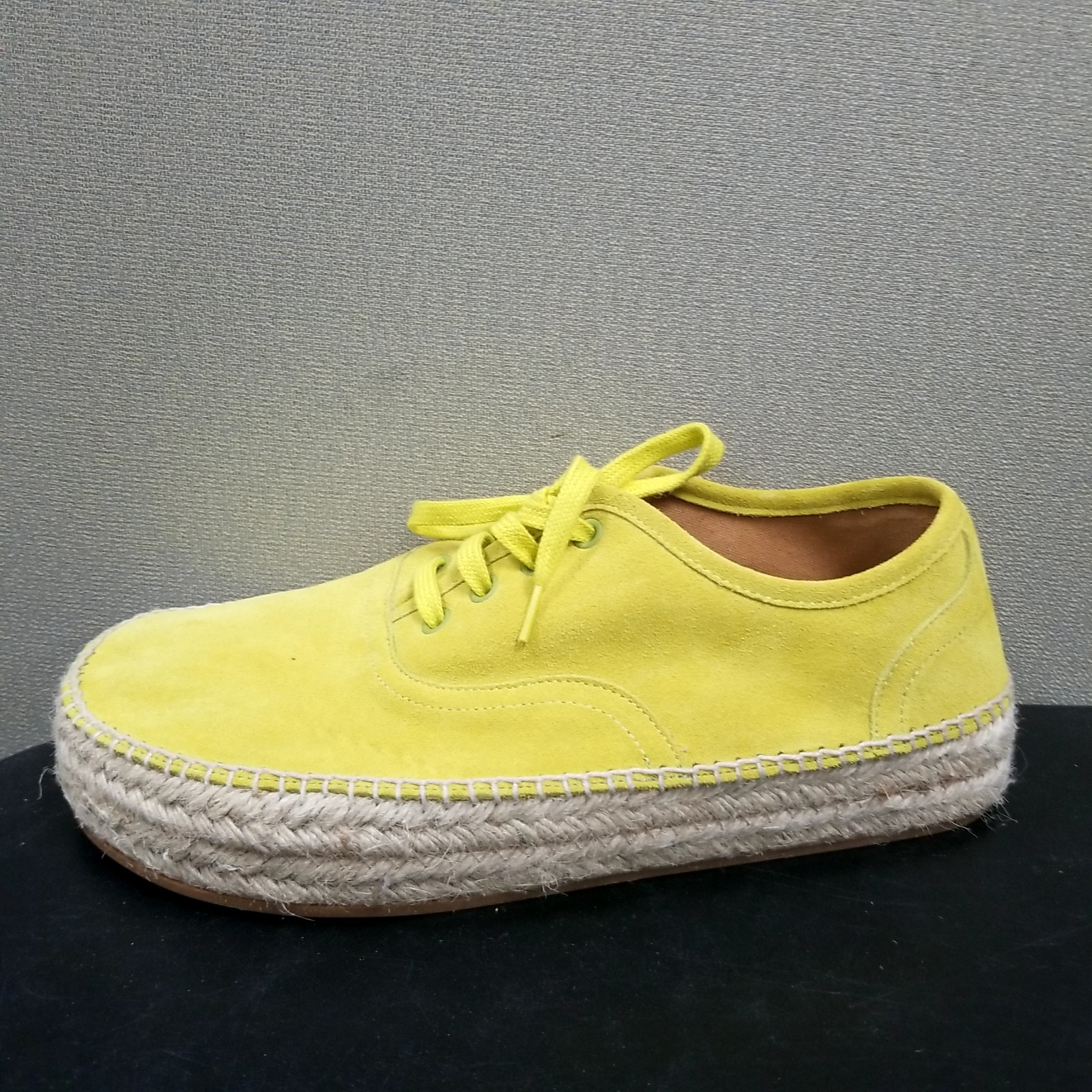 JW Anderson Lime Green Suede Espadrille Platform Sneakers Women's EU Size 40