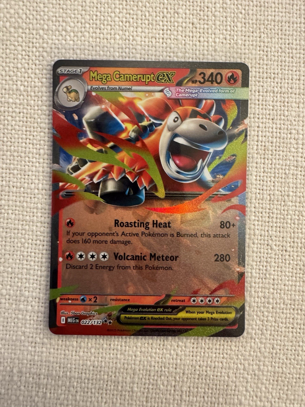 Mega Camerupt ex 022/132 Me01: Mega Evolution Double Rare Pokémon TCG NM