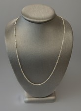 18ct 750 White And Yellow Gold Bead and Curb chain 18"long Hallmarked