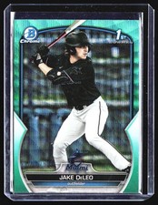2023 BOWMAN DRAFT CHROME GREEN WAVE REFRACTORS JAKE DELEO RC 003/125 MIAMI