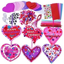 24 Sets Valentine's Day Heart Ornaments Decorations DIY Foam Heart Ornaments