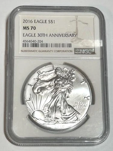 2016 Eagle S $1 NGC MS70 Silver Dollar 30th Anniversary