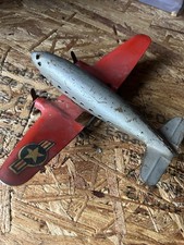 Vintage Wyandotte Metal Propeller Plane Toy Redsilver Wheels Us Star