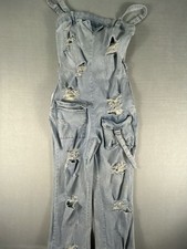 Hot  Delicious Distressed Denim Overalls Size M