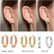 KUNSIR 925 Sterling Silver Star Hoop Earrings For Women Celestial Jewelry Gifts