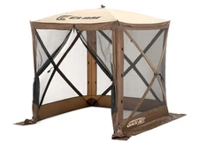 Quick-Set 9881 Traveler Screen Shelter 4-Side Brown/Tan Roof w/Wind Panel Flaps