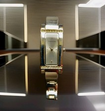 RIVER ISLAND Ladies Silver Tone Diamante Rectangular Watch, Needs A New Battery.