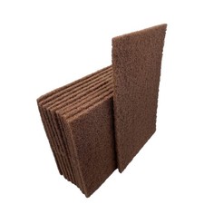 10-Pack: 6" x 9", Tan - Coarse, Non-Woven Hand Pad, Aluminum Oxide Grains, Ru...