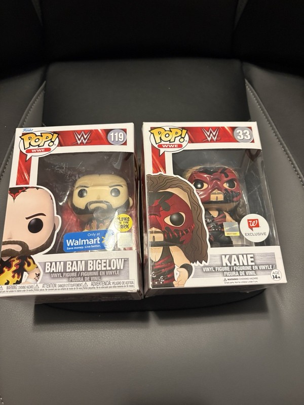 Funko Pop WWE, Bam Bam Bigelow and Kane, New