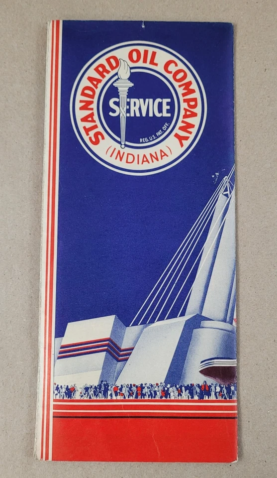 Vintage 1933 Century of Progress Chicago World's Fair Map Standard Oil Company - Image 2 of 4