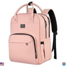 MATEIN Waterproof Nursing Backpack - Stylish 15.6" Laptop Bag for Nurses, Pink