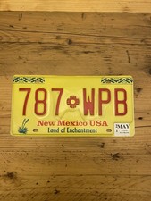 Vintage New Mexico Land of Enchantment US Car License Plate 787 WPB